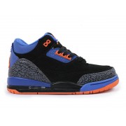 Air Jordan 3 Retro - Basket Jordan Pas Cher Chaussure Pour Petit Garcon Gris/Noir/Bleu