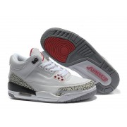 Air Jordan 3 Retro - Basket Jordan Pas Cher Chaussure Pour Femme Blanc/Gris