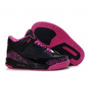 Air Jordan 3 Retro - Basket Jordan Pas Cher Chaussure Pour Femme/Fille Noir/Rose