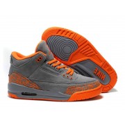 Air Jordan 3 Retro - Jordan Basket Pas Cher Chaussure Pour Femme Anti-fourrure/Gris/Orange