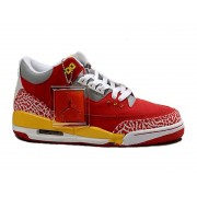 Air Jordan 3 Retro - Basket Jordan Chaussures Pas Cher Pour Homme Rouge/Gris/Jaune