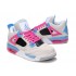 Air Jordan 4 Retro Anti-Fourrure Chaussures Jordan Pas Cher Pour Femme Blanc/Rose/Bleu