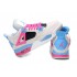 Air Jordan 4 Retro Anti-Fourrure Chaussures Jordan Pas Cher Pour Femme Blanc/Rose/Bleu