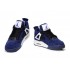 Air Jordan 4 Retro Anti-Fourrure Chaussures Jordan Pas Cher Pour Femme Deep Bleu/Blanc