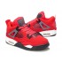 Air Jordan 4 Retro Anti-Fourrure Chaussures Jordan Pas Cher Pour Femme Rouge/Gris/Noir