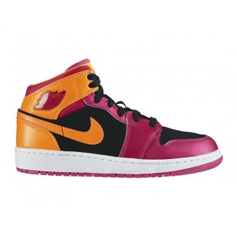 Air Jordan I/AJ1 Mid (GS) - Nike Air Jordan Baskets Pas Cher Chaussure Pour Femme/Fille