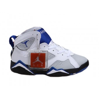 Air Jordan 7 Retro Chaussures Pour Femme Blanc/Noie/Bleu Jordan Femme France