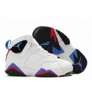 Air Jordan 7 Retro Chaussures Pour Femme Blanc/Noir/Bleu Chaussures Jordan Femme